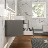Eviva Totti Wave 60 in. W x 16 in. D x 22 in. H Double Bathroom Vanity in Gray with White Glassos Top and White Vessel Sinks