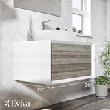 Santa Monica 30 in. W x 22 in. D x 16 in. H Single Bath Vanity in Ash with White Vessel Sink