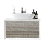 Santa Monica 30 in. W x 22 in. D x 16 in. H Single Bath Vanity in Ash with White Vessel Sink