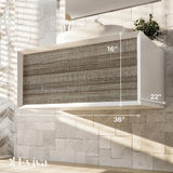Santa Monica 36 in. W x 22 in. D x 16 in. H Single Bathroom Vanity in Ash with White Vessel Sink