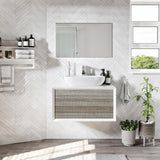 Santa Monica 36 in. W x 22 in. D x 16 in. H Single Bathroom Vanity in Ash with White Vessel Sink