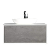 Santa Monica 36 in. W x 22 in. D x 16 in. H Sigle Bathroom Vanity in Gray with White Vessel Sink