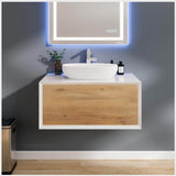 Santa Monica 36 in. W x 22 in. D x 16 in. H Single Bath Vanity in White with White Vessel Sink