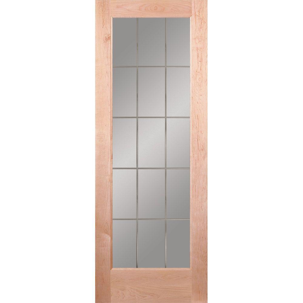 32 in. x 80 in. 15 Lite Illusions Smooth Primed MDF Interior Door Slab - Super Arbor
