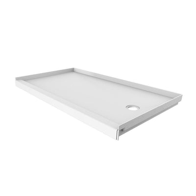 32 in. x 60 in. Single Threshold Shower Base with Right Hand Drain in White - Super Arbor