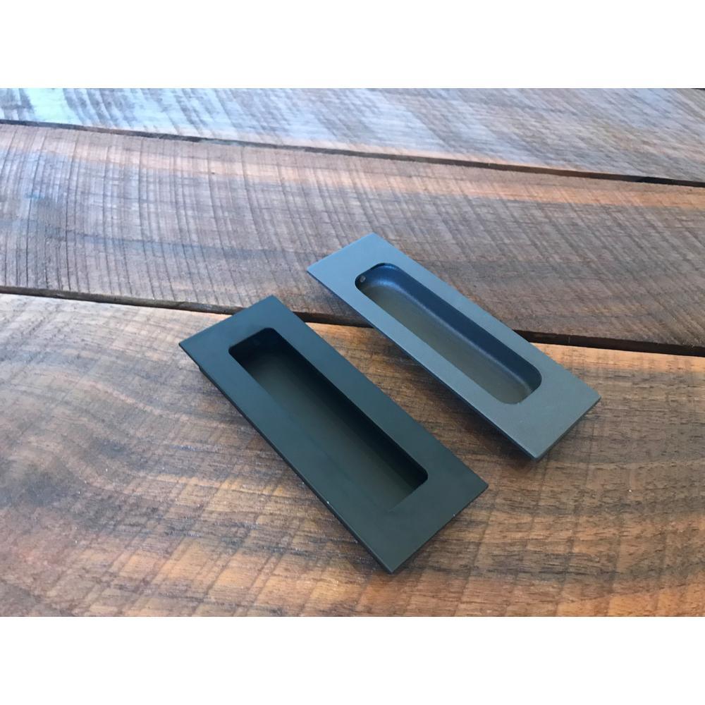 Black Barn Door Hardware Flush Finger Pull - Super Arbor