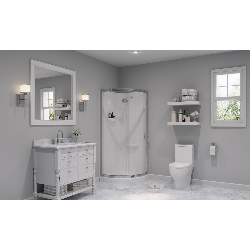 Breeze 32 in. L x 32 in. W x 76 in. H Corner Shower Kit with Reversible Sliding Door and Shower Base - Super Arbor