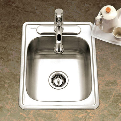 Glowtone Series Drop-In Stainless Steel 17 in. 3-Hole Bar/Prep Single Bowl Kitchen Sink