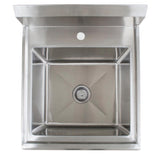 21.5 in. x 24 in. Stainless Steel Utility Wall Mount Sink with Single Hole for Faucet - Super Arbor