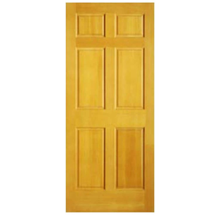 ReliaBilt 24-in x 80-in Brown/Unfinished 6-Panel Unfinished Pine Wood Slab Door