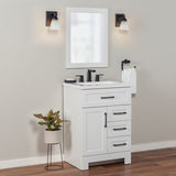 Style Selections Cauley 24-in White Single Sink Bathroom Vanity with White Cultured Marble Top