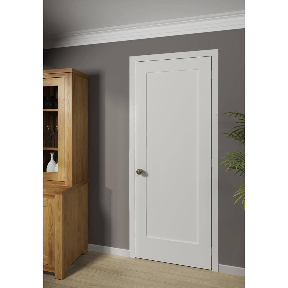 28 in. x 80 in. White 1-Panel Shaker Solid Core Wood Interior Door Slab - Super Arbor