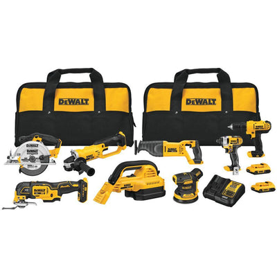 20-Volt MAX Combo Kit (8-Tool) with 2-Batteries 2 Ahr, Charger and 2-Bags - Super Arbor