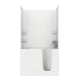 Rampart 3.9 ft. Walk-in Whirlpool and Air Bathtub with 4 in. Tile Easy Up Adhesive Wall Surround in White - Super Arbor