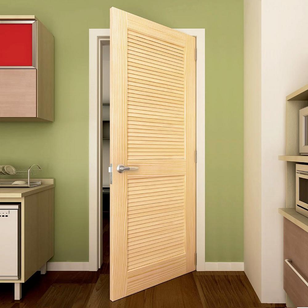 30 in. x 80 in. Louvered Solid Core Unfinished Wood Interior Door Slab - Super Arbor