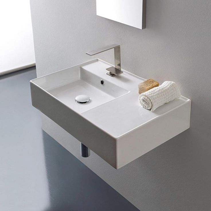 Nameeks Teorema Wall Mounted Bathroom Sink in White