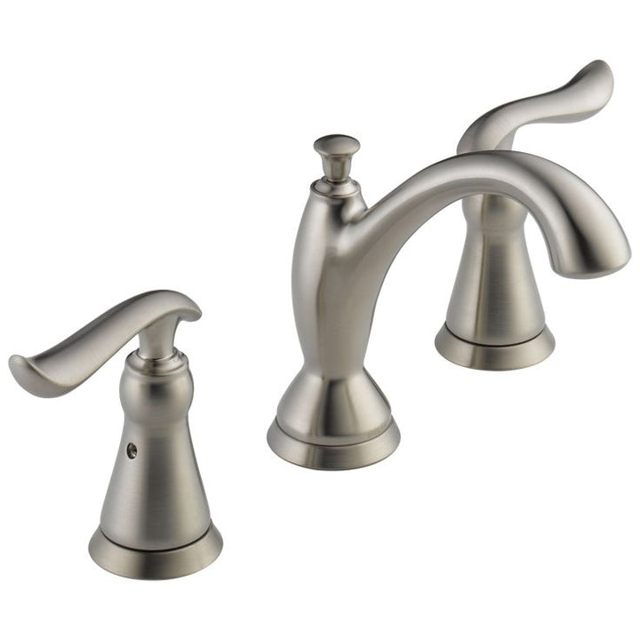 Delta Linden Stainless 2-handle Widespread WaterSense Bathroom Sink Faucet with Drain