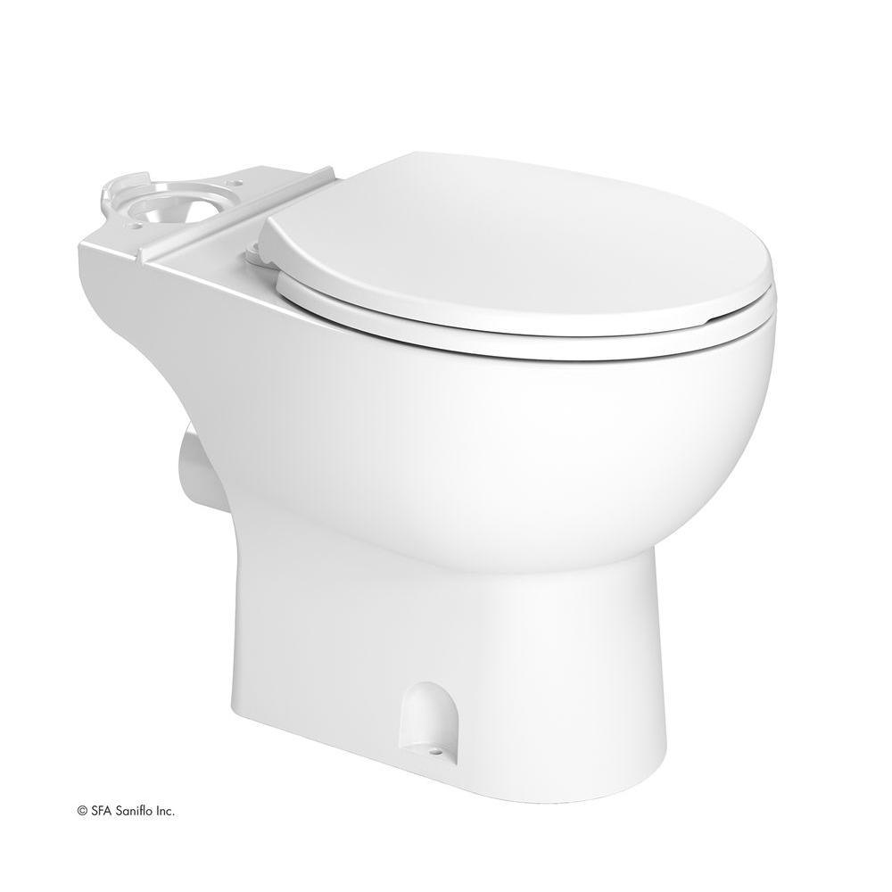 SaniAccess3 2-Piece 1.280 GPF Single Flush Round Toilet with .5 HP Macerating Pump in White - Super Arbor