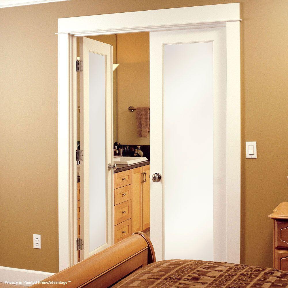 24 in. x 80 in. Privacy Smooth 1 Lite Primed MDF Interior Door Slab - Super Arbor
