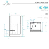Everyday Diagonal Tile AFR 48 in. x 36 in. x 79 in. 1-Piece Shower Stall with Right Seat and Center Drain in Biscuit - Super Arbor