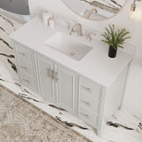 Style Selections Alaia 48-in Muse Gray Undermount Single Sink Bathroom Vanity with White Engineered Stone Top