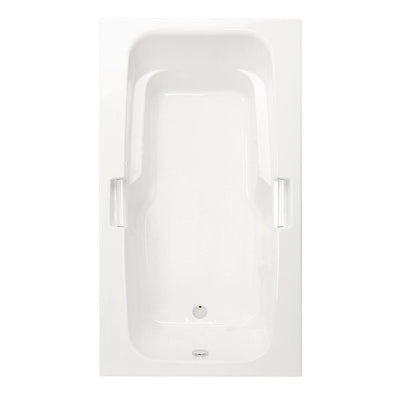 Montrose I 60 in. Acrylic Reversible Drain Rectangular Drop-In Soaking Bathtub in White - Super Arbor