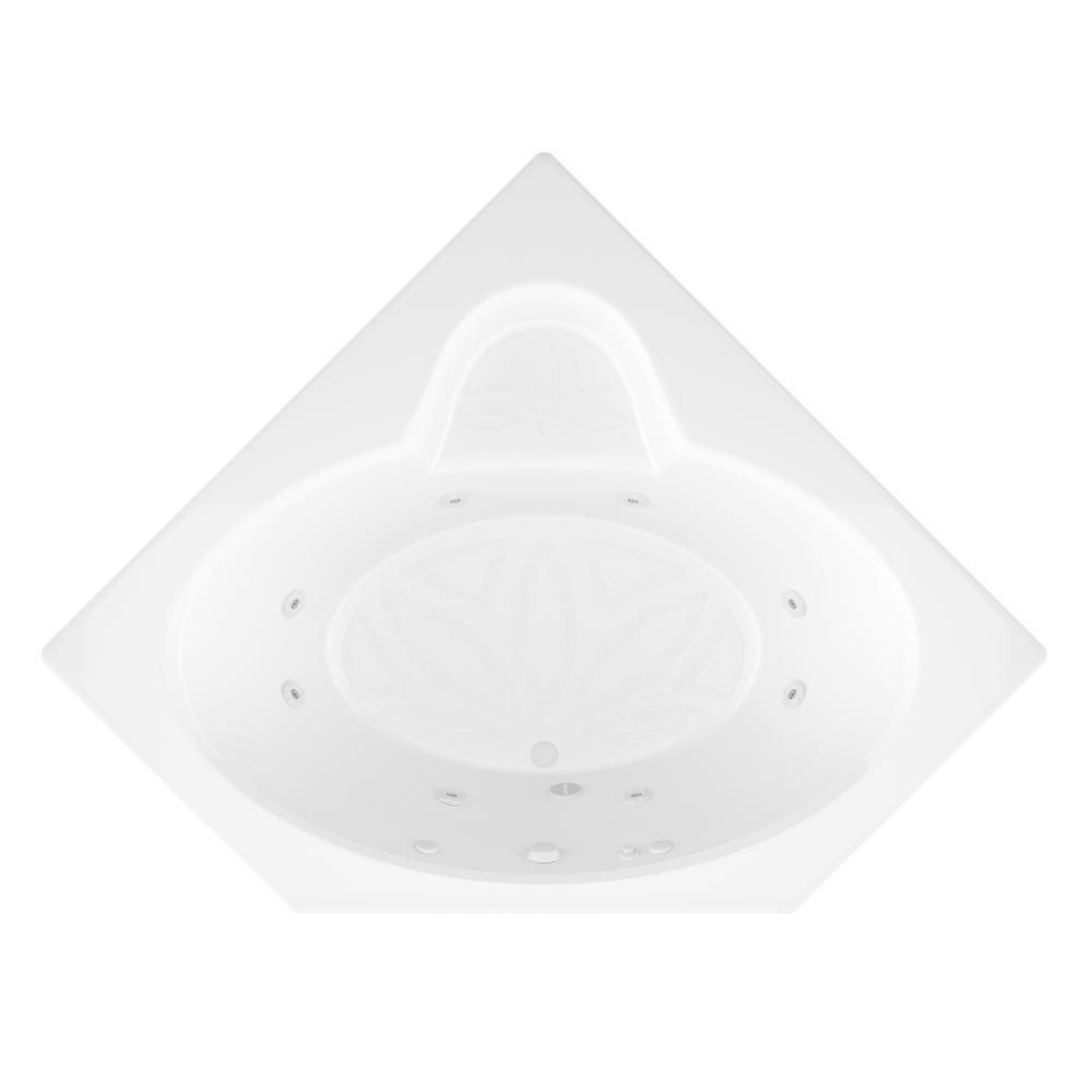 Malachite 5 ft. Acrylic Corner Drop-in Whirlpool Bathtub in White - Super Arbor