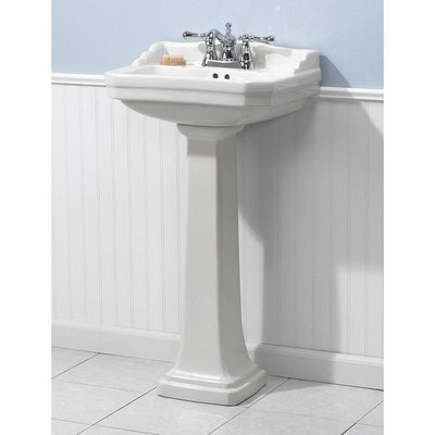 Foremost Series 1920 19.125 in. L Pedestal Sink Basin in White