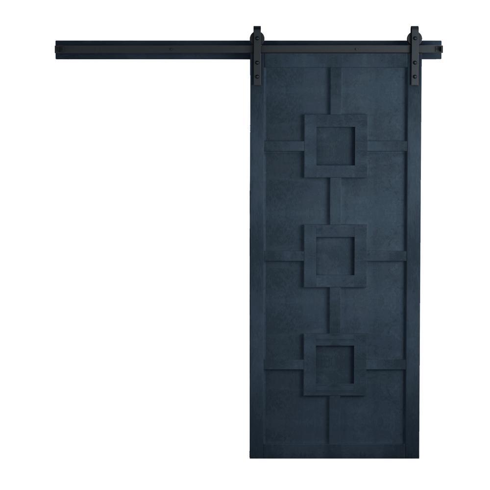 42 in. x 84 in. Mod Squad Bright White Wood Sliding Barn Door with Hardware Kit - Super Arbor