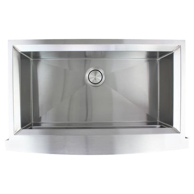 Studio Farmhouse/Apron-Front Stainless Steel 36 in. Single Bowl Kitchen Sink in Brushed Finish