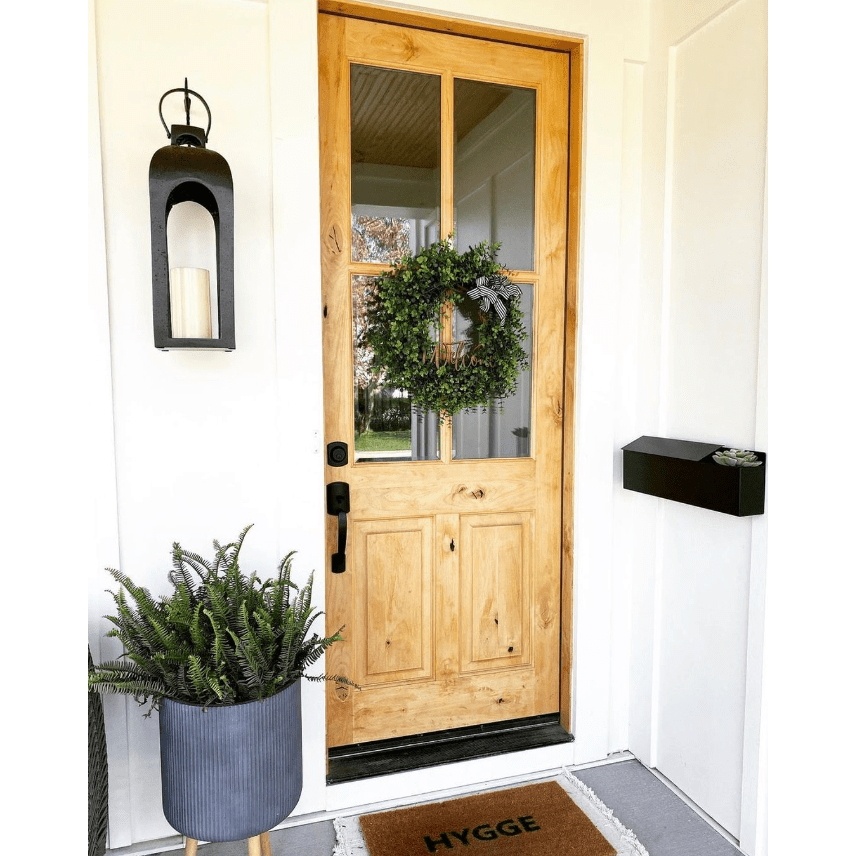 Krosswood Doors 32 in. x 80 in. Rustic Knotty Alder 4-Lite Clear Glass 2-Panel Unfinished Wood Front Door Slab