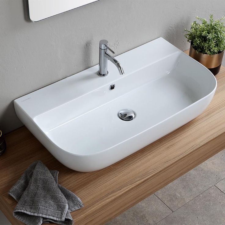 Nameeks Glam Wall Mounted Bathroom Sink in White