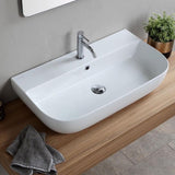Nameeks Glam Wall Mounted Bathroom Sink in White