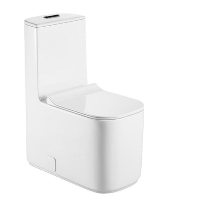 New Practical Double Flush 1 Piece 0.8 / 1.28 GPF White Double Pumping Square Toilet With Chair