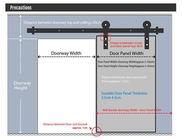 8Ft Sliding Barn Door Hardware Kit Set Antique Style Single Closet Wood Track System Black