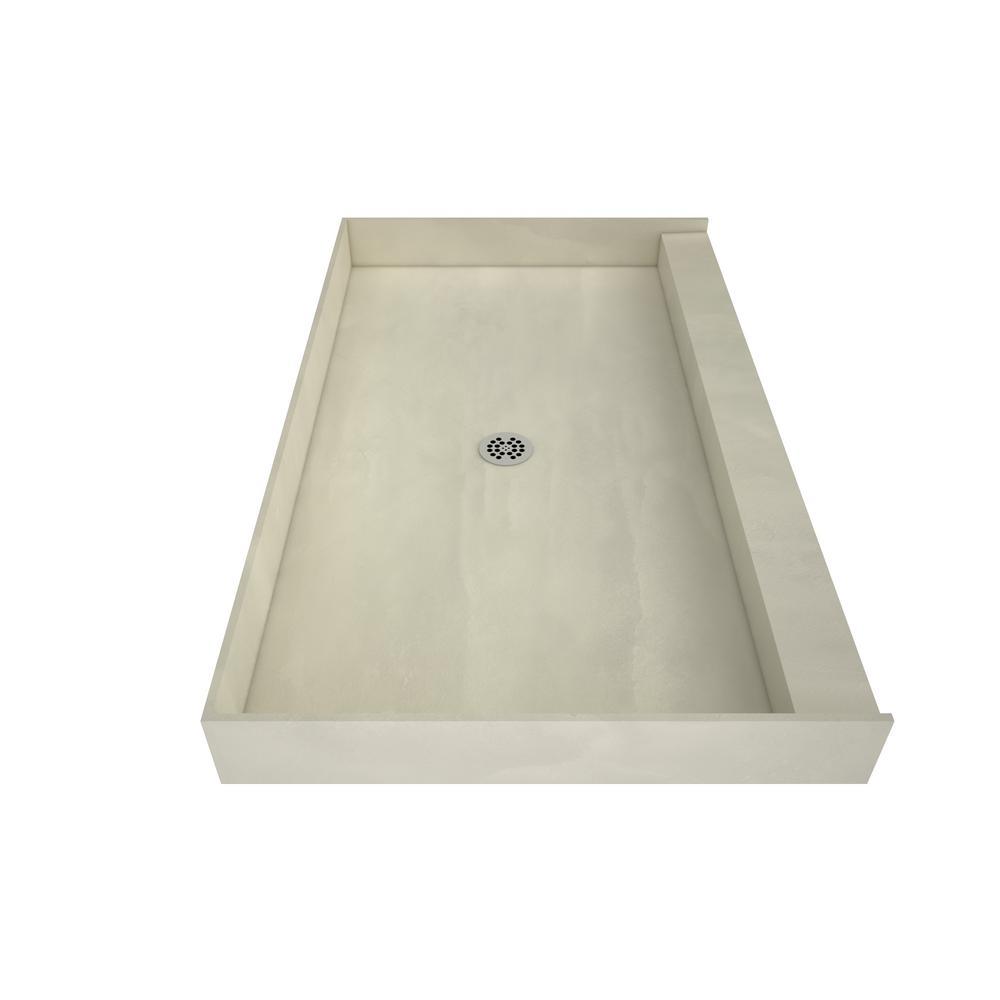Redi Base 48 in. x 72 in. Single Threshold Shower Base with Center Drain and Polished Chrome Drain Plate - Super Arbor
