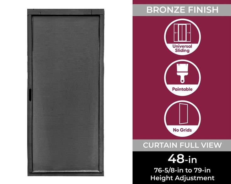 RELIABILT 48-in x 80-in Bronze Aluminum Sliding Patio Screen Door