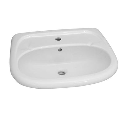 Barclay Products Flora 24 in. Pedestal Combo Bathroom Sink with 1 Faucet Hole in White