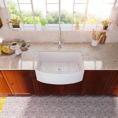 Fireclay 30 in. Single Bowl Farmhouse Kitchen Sink