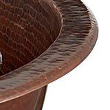 SINKOLOGY Schrodinger 17 in. Undermount or Drop-In Solid Copper Bathroom Sink in Aged Copper