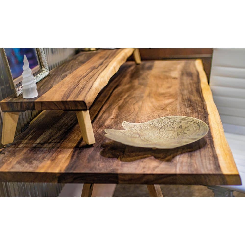 HARDWOOD REFLECTIONS L x 12 D Finished Saman Solid Wood