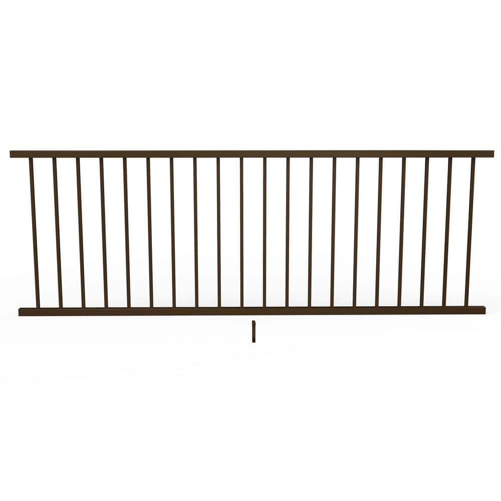 FORTRESS Inspire Railing 32.5 in. H x 8 ft. W Aluminum Brown Level Pan ...
