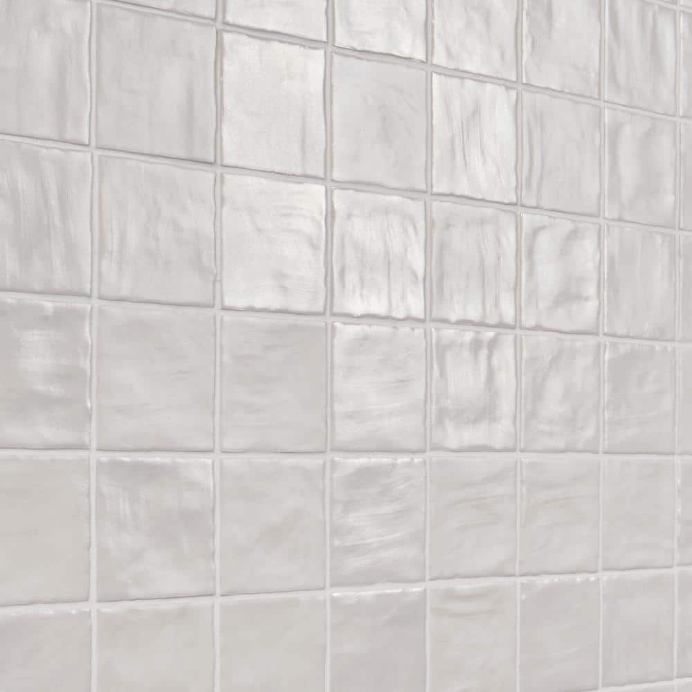 Ivy Hill Tile Amagansett White 4 in. x 4 in. 9mm Satin Ceramic