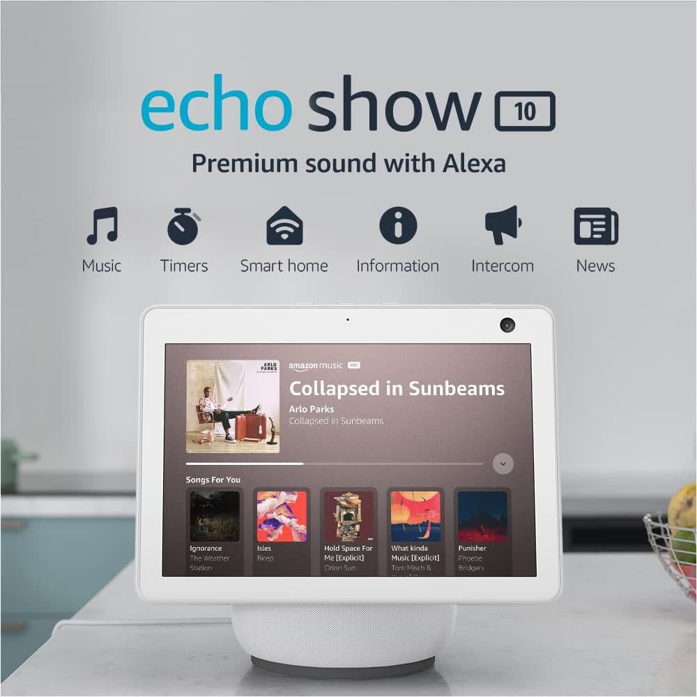Amazon Echo Show 10 (3rd Gen) HD Smart Display with Motion and