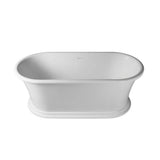 Vanity Art Drancy 61 in. x 31 in. Solid Surface Resin Stone Flatbottom Freestanding Bathtub in Glossy White