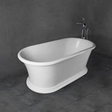 Vanity Art Drancy 61 in. x 31 in. Solid Surface Resin Stone Flatbottom Freestanding Bathtub in Glossy White