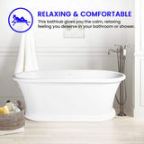 Vanity Art Drancy 61 in. x 31 in. Solid Surface Resin Stone Flatbottom Freestanding Bathtub in Glossy White