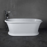 Vanity Art Drancy 61 in. x 31 in. Solid Surface Resin Stone Flatbottom Freestanding Bathtub in Glossy White