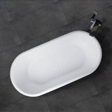 Vanity Art Drancy 61 in. x 31 in. Solid Surface Resin Stone Flatbottom Freestanding Bathtub in Glossy White