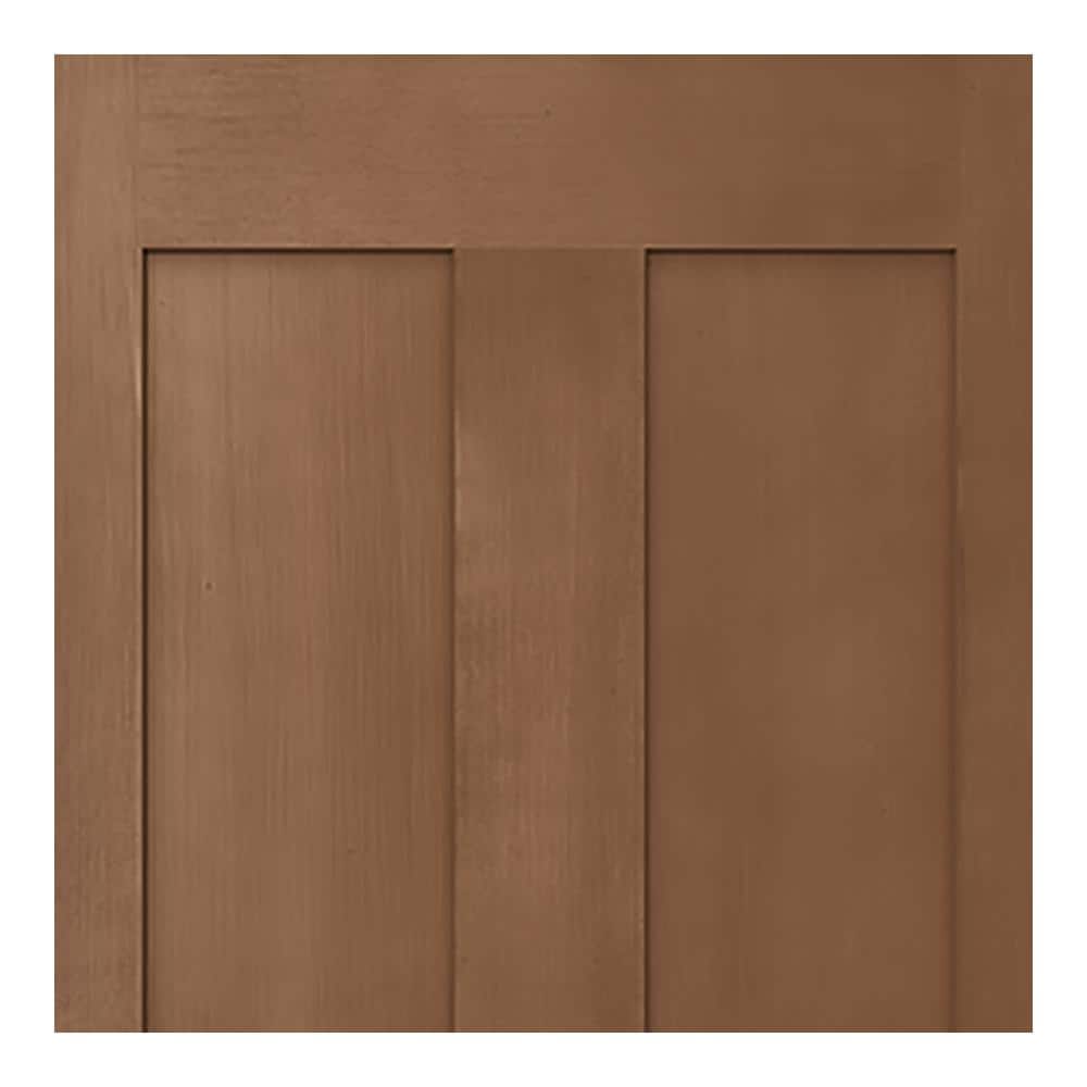 JELD-WEN 36 in. x 80 in. Left-Hand Craftsman 6 Lite Clear Glass Hazelnut Stain Fiberglass Prehung Front Door with Brickmould